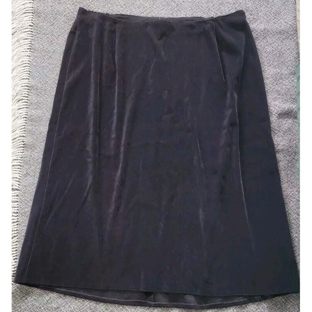 Tribal Brand Plain Black A-Line Maxi Skirt, Mid Length, Zip,‎ Size 18 Plus Suede